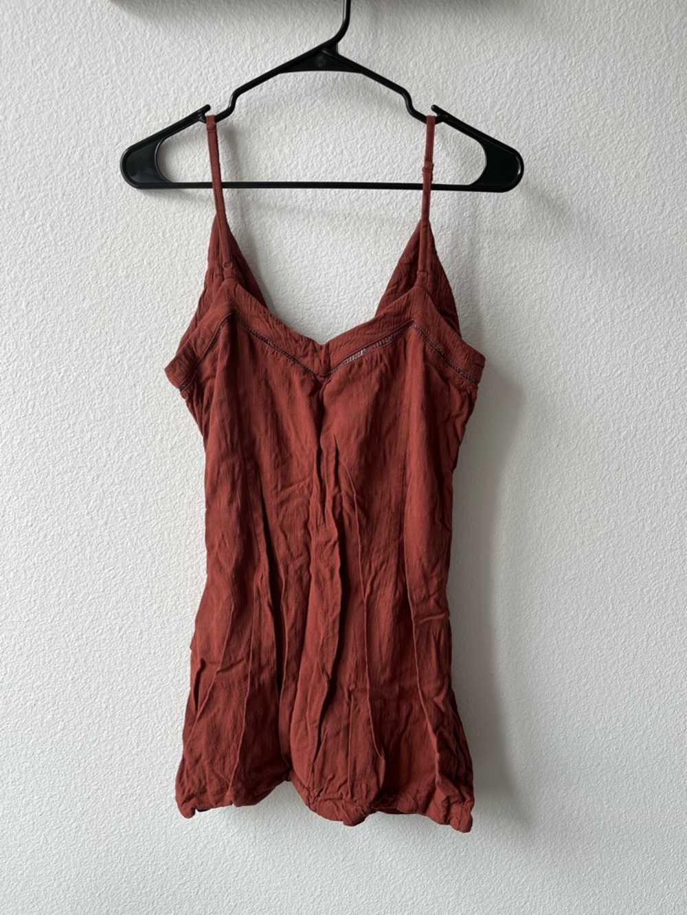 Dylan Mini Slip Dress- Ruched Wrap Mini Dress in Rust/warm brown/baked red - Picture 4 of 10